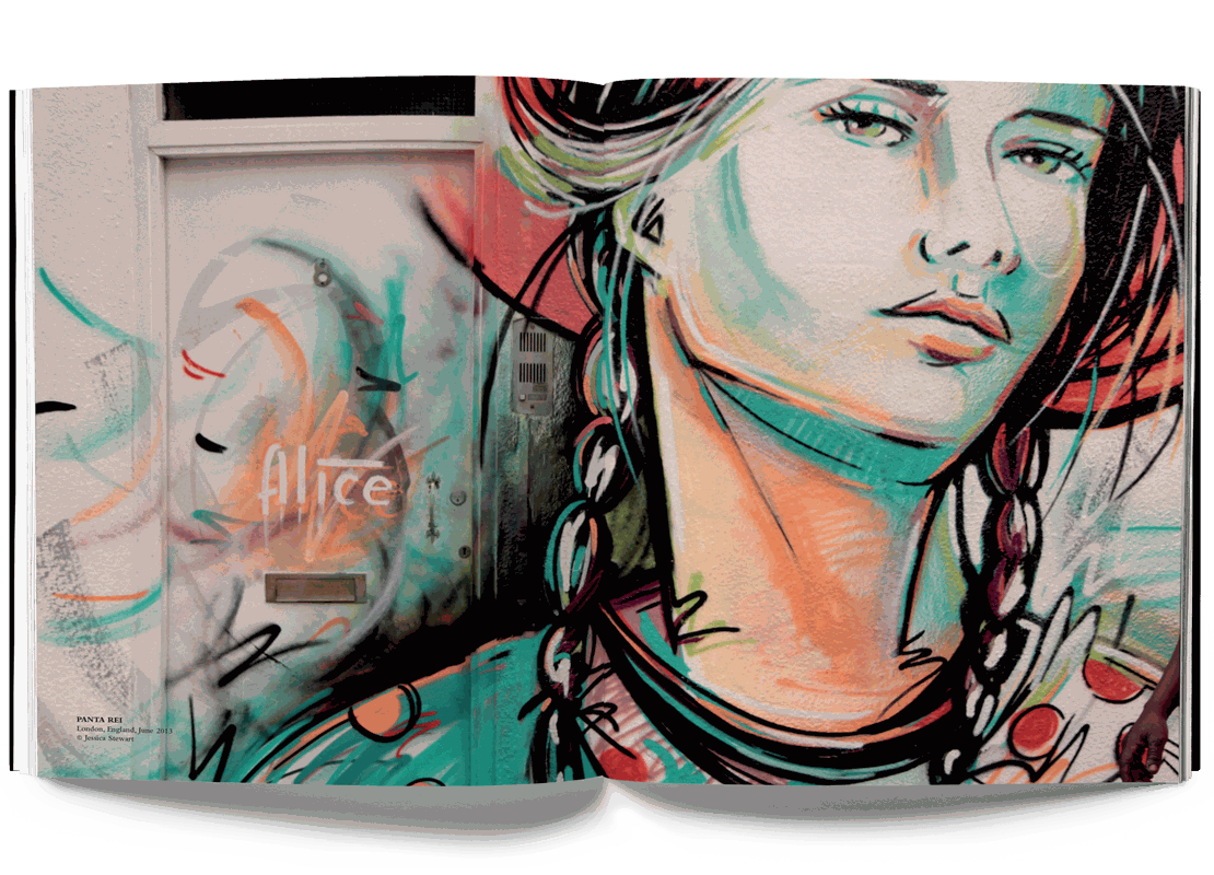 Alice Pasquini Crossroads artwork featuring a detailed portrait of a woman with braids in street art style