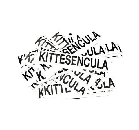 Kittesencula Stickers Pack 50 black and white PVC stickers
