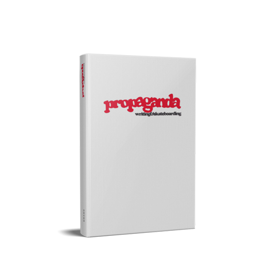 Propaganda 30% Acrilico book with white cover and red graffiti-style title about urban street art and skateboard culture
