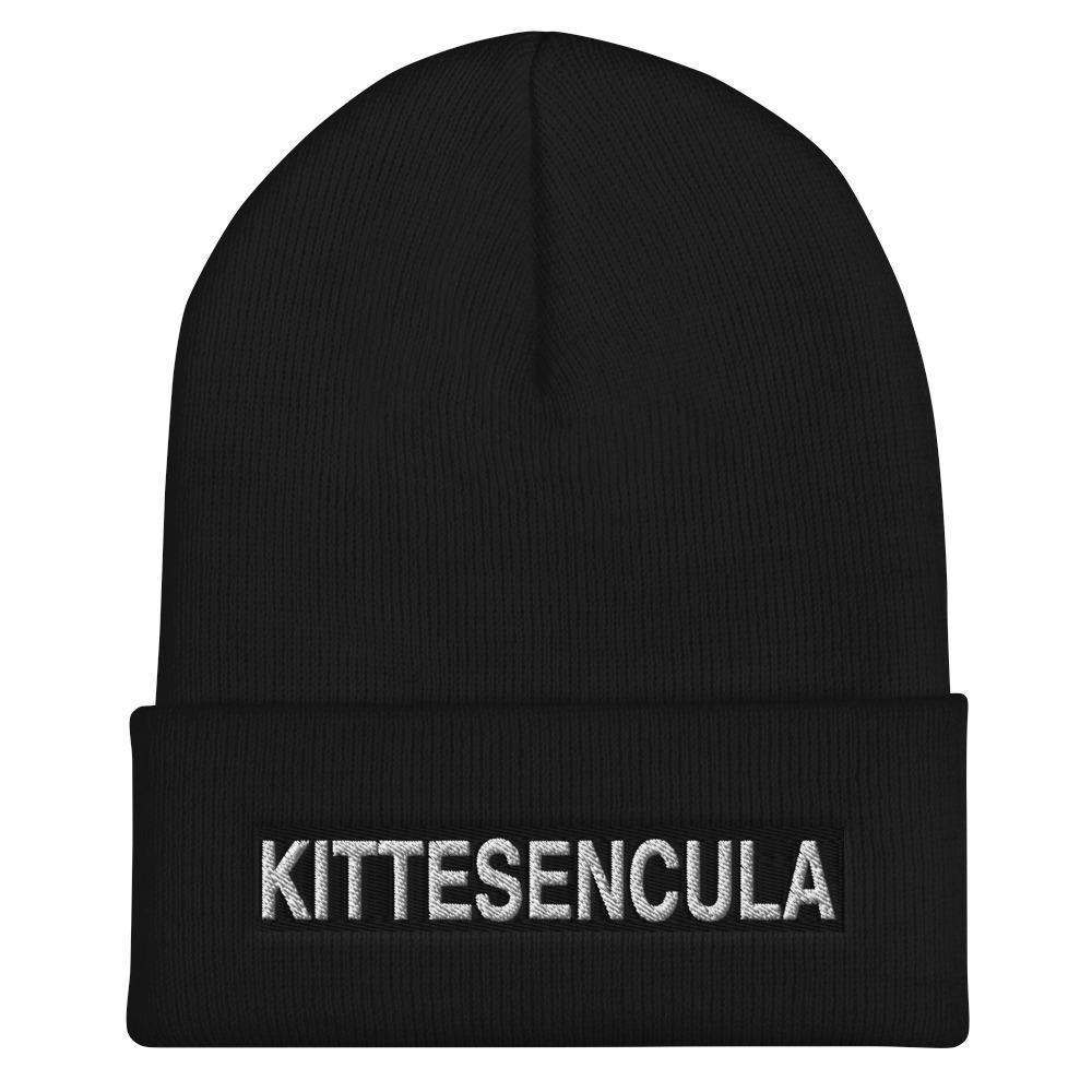 Kittesencula Cuffed Beanie black snug hypoallergenic unisex knit hat