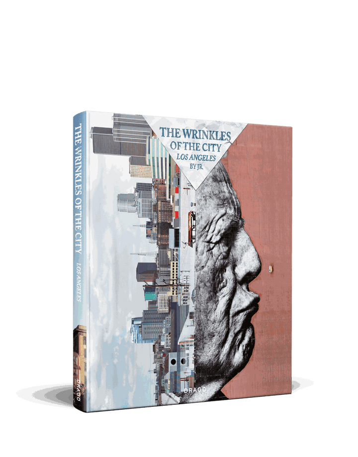 JR Wrinkles Of The City Los Angeles hardcover book featuring elderly portraits and cityscape photography by JR