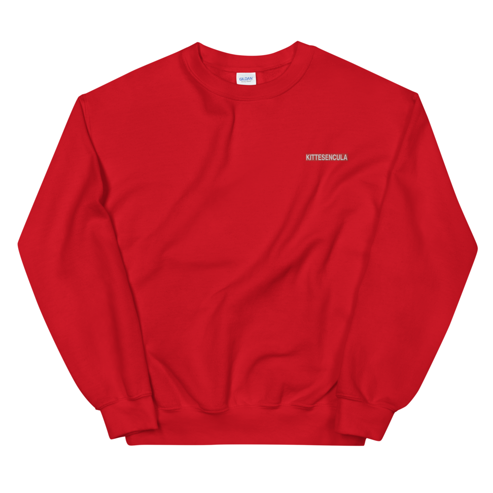 Kittesencula Sweatshirt / Embroidered Red Logo - Kittesencula